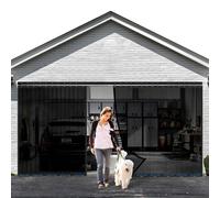 Sliding Garage Door Screen 9x7FT for 1 Car Garage Doors, M2026 New Upgraded Magnetic with Track Closure, Heavy Duty Mesh and Weighted Bottom, Retractable (Black, 9 * 7FT)