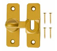 Sliding Gate Latch, 90°/180° Deadbolt Lock Sliding Door Lock Aluminum Alloy Right Angle Door Lock Latch, Flip Gate Latches Hardware fo Cabinets,Barn Door,Bathroom (Gold)