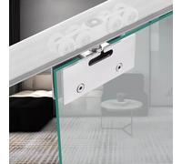 Sliding Glass Closet Door Track Kit with Wheels Wall-Mounted Pocket Door Rail System for 0.39" or 0.47" Thick Doors Silver Finish 750cm (24.6ft) Long