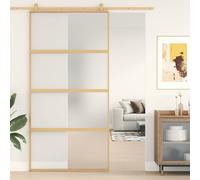 Sliding Glass Door Gold 76x205cm Clear ESG Glass Slim Aluminium Frame ModernSlim