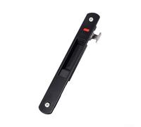 Sliding glass door lock with single side hook, stainless steel construction ensures a long service life, includes mounting screws and lock components (black)