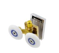 Sliding Glass Door Rollers 1pcs Shower Door Rollers All Copper Double-Wheel Sliding Roller Bearing Wheel Runners Up and Down Replacement(Down)