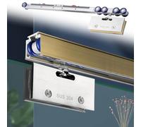 Sliding Glass Door Track Soft Close, Heavy Duty Aluminum Barn Door Tracks 6ft 8ft, Rieles para Puertas Corredizas, Sliding Pocket Door Rail(Champagne,1.8m/5.9ft)