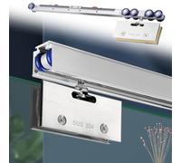 Sliding Glass Door Track Soft Close, Heavy Duty Aluminum Barn Door Tracks 6ft 8ft, Rieles para Puertas Corredizas, Sliding Pocket Door Rail(Silver-White,1.8m/5.9ft)