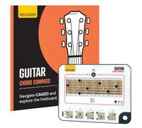 Sliding Guitar Chord Compass & Book - Back to School Music Learning Tool - Learn CAGED System, Build 1000+ Chords in Any Key, Fretboard Decoder & Theory Book - For Beginner to Advanced Guitar Players