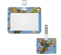 Sliding ID Badge Holder Plastic Horizontal Badge Holder for Office Flying Parrot Badges Holders Card Case Protector for Work ID Name Card for Driver Nurse Licenses Passes