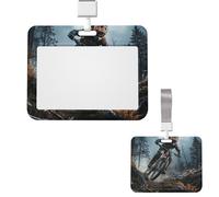 Sliding ID Badge Holder Plastic Horizontal Badge Holder for Office Mountain Bike Tournament Badges Holders Card Case Protector for Work ID Name Card for Driver Nurse Licenses Passes