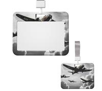 Sliding ID Badge Holder Plastic Horizontal Badge Holder for Office World War Badges Holders Card Case Protector for Work ID Name Card for Driver Nurse Licenses Passes