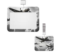Sliding ID Badge Holder Plastic Horizontal Badge Holder for Office World War Badges Holders Card Case Protector for Work ID Name Card for Driver Nurse Licenses Passes