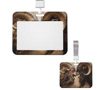 Sliding Id Badge Holder Plastic Vertical Badge Holder Goat Fight Card Case Id Card Holder Protector with Clear Window Id Credit Card for Office Work Nurse