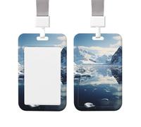 Sliding ID Badge Holder Vertical Badge Reel Hard Plastic Horizontal Badge Holder ID Card Holder with Clear Window Antarctic Peninsula Badge Holders Name Tag Holder for Nurses Office