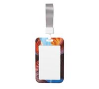 Sliding ID Badge Holder with Lanyard Antelope Canyon ID Card Holder Case Plastic Vertical Card Case Protector Pouch with Clear Window Work Badge Sleeve for Women Men Office