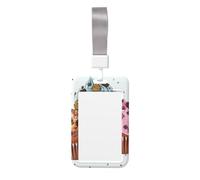 Sliding ID Badge Holder with Lanyard Cupcake and Muffin ID Card Holder Case Plastic Vertical Card Case Protector Pouch with Clear Window Work Badge Sleeve for Women Men Office