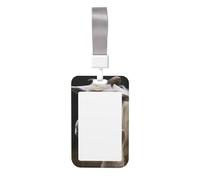 Sliding ID Badge Holder with Lanyard Cute Sheep with Mother ID Card Holder Case Plastic Vertical Card Case Protector Pouch with Clear Window Work Badge Sleeve for Women Men Office