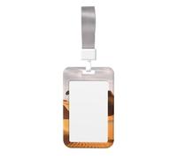 Sliding ID Badge Holder with Lanyard Desert Sand Camel ID Card Holder Case Plastic Vertical Card Case Protector Pouch with Clear Window Work Badge Sleeve for Women Men Office