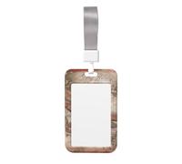 Sliding ID Badge Holder with Lanyard Dragonfly Bee ID Card Holder Case Plastic Vertical Card Case Protector Pouch with Clear Window Work Badge Sleeve for Women Men Office