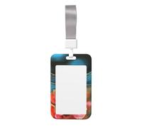 Sliding ID Badge Holder with Lanyard Dragonfly On The Flower ID Card Holder Case Plastic Vertical Card Case Protector Pouch with Clear Window Work Badge Sleeve for Women Men Office