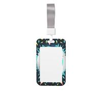Sliding ID Badge Holder with Lanyard Evil Eyes ID Card Holder Case Plastic Vertical Card Case Protector Pouch with Clear Window Work Badge Sleeve for Women Men Office