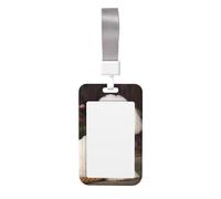 Sliding ID Badge Holder with Lanyard French Poodle ID Card Holder Case Plastic Vertical Card Case Protector Pouch with Clear Window Work Badge Sleeve for Women Men Office