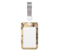 Sliding ID Badge Holder with Lanyard Law of The Compass Navigation ID Card Holder Case Plastic Vertical Card Case Protector Pouch with Clear Window Work Badge Sleeve for Women Men Office