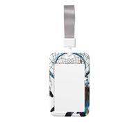 Sliding ID Badge Holder with Lanyard Native American Dream Catcher ID Card Holder Case Plastic Vertical Card Case Protector Pouch with Clear Window Work Badge Sleeve for Women Men Office