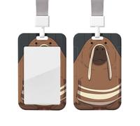 Sliding ID Badge Holder with Lanyard Plastic Card Case Protector Pouch with Clear Window ID Credit Card Name Tag Walrus Badge Holder for Nurse Doctor Office Supplies