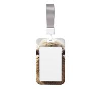 Sliding ID Badge Holder with Lanyard Sheep ID Card Holder Case Plastic Vertical Card Case Protector Pouch with Clear Window Work Badge Sleeve for Women Men Office