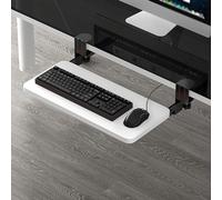 Sliding Keyboard Tray with C-Clamp Support Mouse Pad for Gaming and Home Office, Adjustable Desktop Shelf for Space Saving
