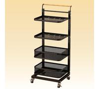 Sliding Kitchen nizer - Black 4 * 2 Shelves & 2 Baskets - Space-Saving Cabinet Storage for Pots & Pans - Interior Cupboard nizer Solution