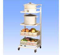 Sliding Kitchen nizer Shelf 4 Boards & 2 Baskets Space-Saving Rack for Pantry & Vegetable Storage White Kitchen Cabinet nizer Home Storage Solution