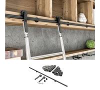 Sliding Ladder Hardware KitComplete Round Track/Rail with Floor Roller Ideal for Library & Loft Use 200cm (6.6ft) Indoor Sliding Ladder Door System.