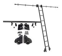 Sliding Ladder Library Hardware Kit 3.3ft-20ft, Mobile Ladder Track Rail Kit Black Steel Round Tube Rolling Ladder Track for Bar Warehouse Kitchen (No Ladder)(13ft/400cm Track kit)