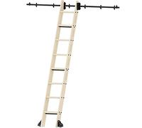 Sliding Ladder Track Retractable Rolling Ladder Hardware Kit For Library, 3.3ft-20ft Mobile Ladder Extention Rails, With Floor Roller Wheels (No Ladder) (Size : 3.3ft/100cm Track Kit)