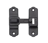Sliding Latch Lock， Stainless Steel Door Buckle 90° Gate Flip Latch Heavy Duty Black Double Gate Latch Lock for Barn Door Fence Cabin(Black Long)