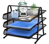 Sliding Letter Tray, Filing Tray for Office, Paper Trays Desk Organiser, Paper Filing Trays Folder, Desk Tidy Organizer A4, File Document Holder for Home Office School(3 Tiers)