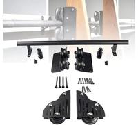 Sliding Library Ladder Hardware Kit, Heavy Duty Rolling Ladder Track Rail, Black Round Tube for Home Indoor Loft Access