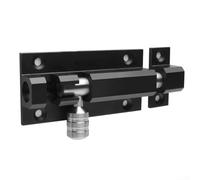 Sliding Lock 4Inch Aluminum Alloy Keyless Design for Secure Privacy on Bathroom, Kitchen, Bedroom, Balcony, and Foyer Doors with Rust Resistant Finish (Black)