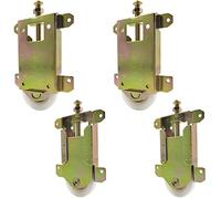Sliding Mirror Door Rollers Assembly Fit Contractors Part #W8020, 1-1/2" Nylon Concaved Wheels, 2-5/16" Hole Centers, Top Adjustable, Yellow Zinc Plated, 4 Pack