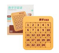 Sliding Number Puzzle - 19 Cm Magnetic Brain Teaser Toy, 5x5 Grid Logic Game For Adults Kids, Portable Educational Travel Puzzle | Cognitive Development Gift For Birthday Camping Schoo