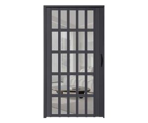 Sliding Pantry Room Divider Door - Grey Transparent Interior Folding Door for Bedrooms & Studio Apartments - 200cm Tall (46x80in/117x203cm) - Modern Space-Saving Design