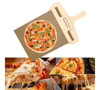Sliding Pizza Peel - 12 inch Pizza Paddle with Handle and Baking Cloth Non-Stick Pizza Peel for Bread Dough Transfer Kitchen Essential Baking Pizza Slider Paddle for Ovens
