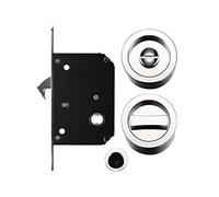 Sliding Pocket Door Bathroom Privacy Lock Set (Polished Chrome)