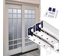 Sliding Pocket Door Hardware Kit with Heavy Duty Tracks and Rollers, Ideal for Closet and Barn Door Installation
