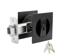 Sliding Pocket Door Lock Privacy Hardware with For Double Hook Design and Square Recessed Fit for Enhanced Privacy and Ease of Use