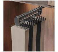 Sliding Pull-out Clothes Hanger Rail with Silent Damping, Space-saving Valet Rod for Pants, Ideal Clothing Storage Solution