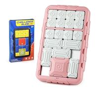 Sliding Puzzle Game Interactive Logic for Adults Compact Design for Travel Cognitive Development Skill Enhancement Brain Teaser(Pink)
