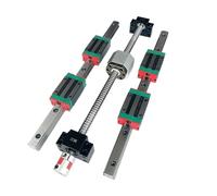 Sliding rail linear bearing slider 1 SFU1610 Ball Screw + 2pcs HGR20 Linear Guide Rail + 4pcs HGH20CA Block + BF12/BK12 Support + Coupling(250mm)