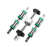 Sliding rail linear bearing slider 2pcs HGR20 Linear Guide + 4pcs HGH20CA Slide + SFU2010 Ball Screw With End Machining BK/BF15 L300-500mm(300mm)