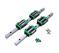 Sliding rail linear bearing slider 4pcs HGW20CC Slide L300-500mm +2pcs HGR20 Linear Guide+ SFU2010 Ball Screw With End Machining BK/BF15(300mm)