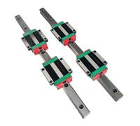 Sliding rail linear bearing slider HGR25 2pcs Linear Guide Length 200mm-1000mm Square Linear Guide Rail + 4pcs HGW25CC Flang Slider Block(750mm)